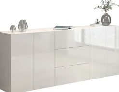 OTTO home Sideboard »Egypt, Kommode, Schrank, grifflos« 4 Türen, 3 Schubkästen mit Push-To-Open,komplett Hochglanz Breite 200