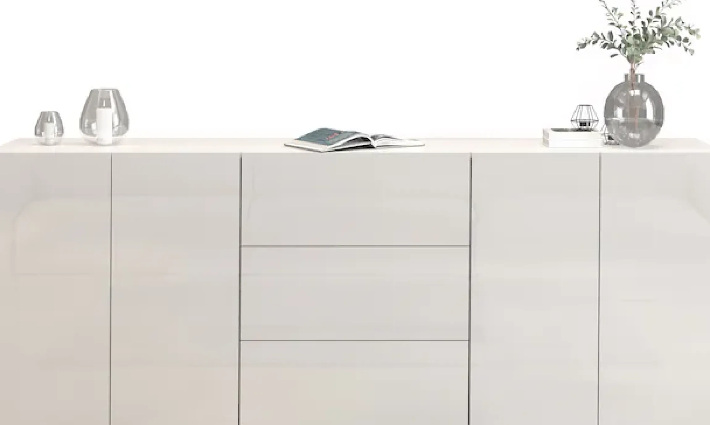 OTTO home Sideboard »Egypt, Kommode, Schrank, grifflos« 4 Türen, 3 Schubkästen mit Push-To-Open,komplett Hochglanz Breite 200