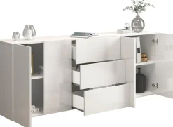 OTTO home Sideboard »Egypt, Kommode, Schrank, grifflos« 4 Türen, 3 Schubkästen mit Push-To-Open,komplett Hochglanz Breite 200