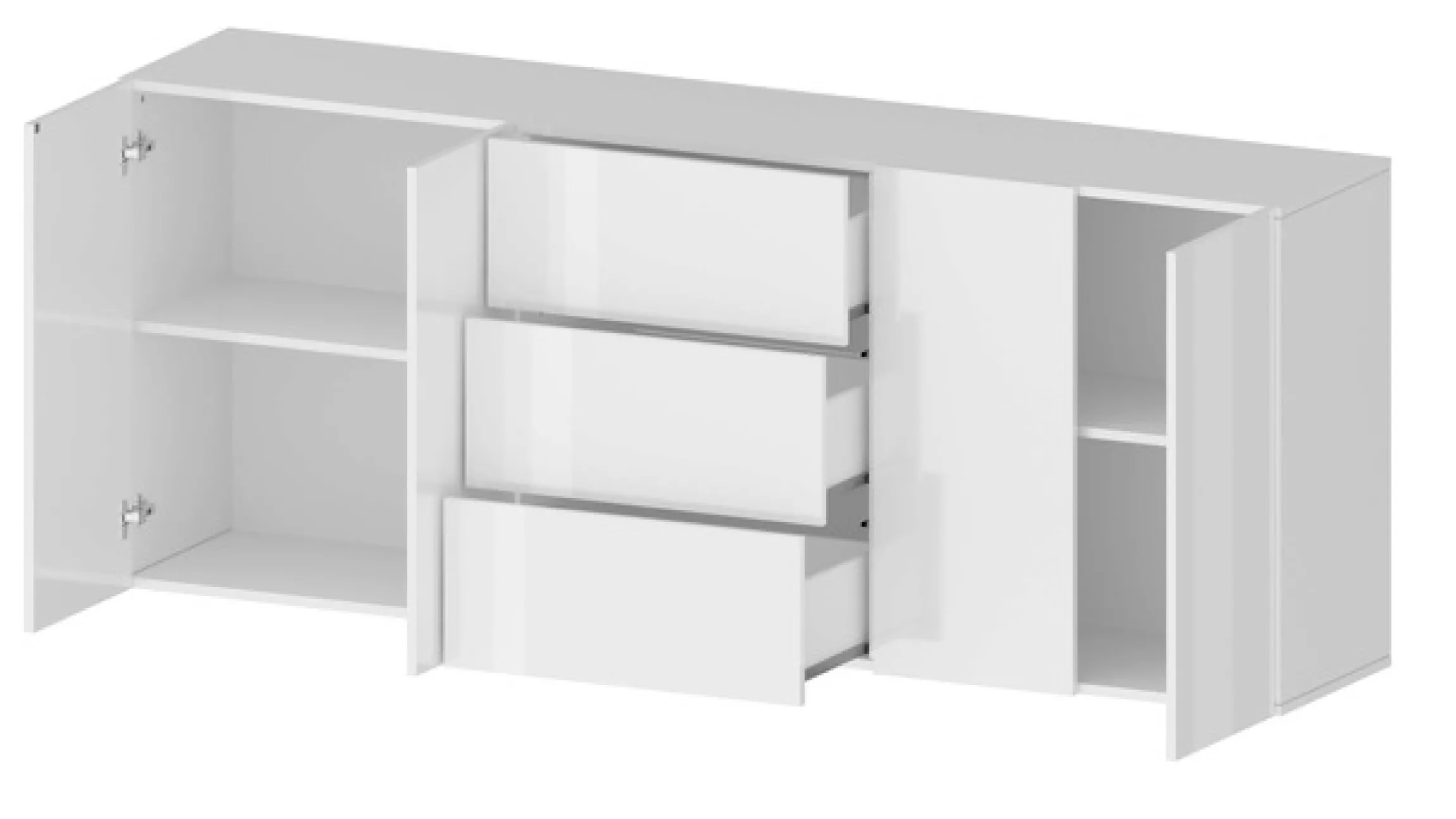 OTTO home Sideboard »Egypt, Kommode, Schrank, grifflos« 4 Türen, 3 Schubkästen mit Push-To-Open,komplett Hochglanz Breite 200