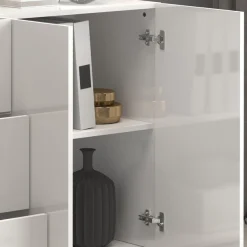 OTTO home Sideboard »Egypt, Kommode, Schrank, grifflos« 4 Türen, 3 Schubkästen mit Push-To-Open,komplett Hochglanz Breite 200