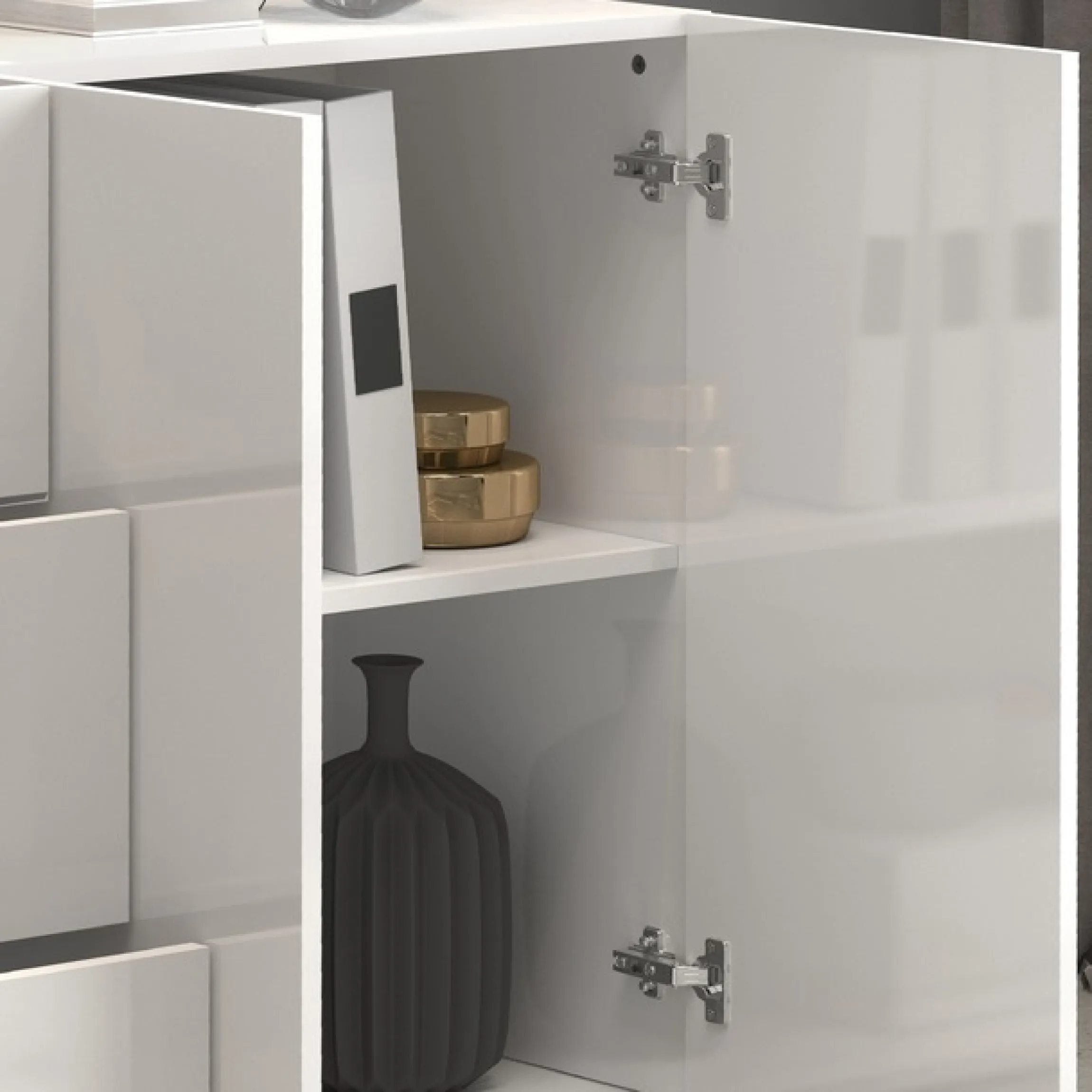 OTTO home Sideboard »Egypt, Kommode, Schrank, grifflos« 4 Türen, 3 Schubkästen mit Push-To-Open,komplett Hochglanz Breite 200