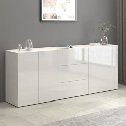 OTTO home Sideboard »Egypt, Kommode, Schrank, grifflos« 4 Türen, 3 Schubkästen mit Push-To-Open,komplett Hochglanz Breite 200