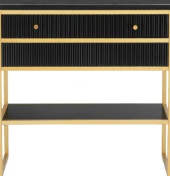 OTTO home Sideboard »Fleuriss« Keramikplatte, goldenes Gestell, FSC-zertifiziertem Holz, Breite 80 cm