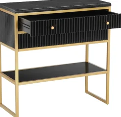 OTTO home Sideboard »Fleuriss« Keramikplatte, goldenes Gestell, FSC-zertifiziertem Holz, Breite 80 cm