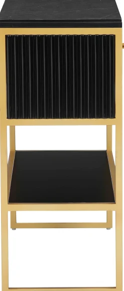 OTTO home Sideboard »Fleuriss« Keramikplatte, goldenes Gestell, FSC-zertifiziertem Holz, Breite 80 cm