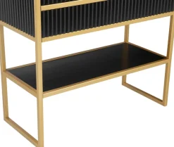OTTO home Sideboard »Fleuriss« Keramikplatte, goldenes Gestell, FSC-zertifiziertem Holz, Breite 80 cm