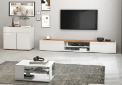 OTTO home Sideboard »Garda, Kommode, Schrank, 2 Türen, 1 Schublade, Made in Italy« Hochglanzlackierte Fronten, Korpus matt, grifflos, Breite 80,9 cm