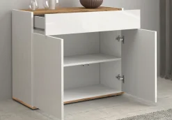 OTTO home Sideboard »Garda, Kommode, Schrank, 2 Türen, 1 Schublade, Made in Italy« Hochglanzlackierte Fronten, Korpus matt, grifflos, Breite 80,9 cm