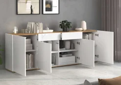OTTO home Sideboard »GARDA, Kommode, Schrank, untere Türen mit Push-to-Open, Made in Italy« 1 Stk. tlg. Hochglanzlackierte Fronten, 4 Türen, 2 Schubladen, grifflos, B 200 cm