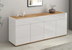 OTTO home Sideboard »Garda Kommode, Schrank, 4 Türen mit Push-to-Open, Made in Italy« Hochglanzlackierte Fronten,2 Schubladen, grifflos Breite 160,1 cm
