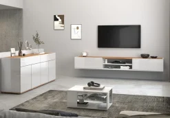 OTTO home Sideboard »Garda Kommode, Schrank, 4 Türen mit Push-to-Open, Made in Italy« Hochglanzlackierte Fronten,2 Schubladen, grifflos Breite 160,1 cm