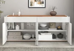 OTTO home Sideboard »Garda Kommode, Schrank, 4 Türen mit Push-to-Open, Made in Italy« Hochglanzlackierte Fronten,2 Schubladen, grifflos Breite 160,1 cm