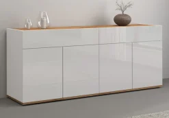 OTTO home Sideboard »Garda Kommode, Schrank, 4 Türen mit Push-to-Open, Made in Italy« Hochglanzlackierte Fronten,2 Schubladen, grifflos Breite 160,1 cm