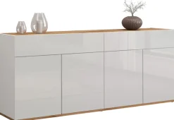 OTTO home Sideboard »Garda Kommode, Schrank, 4 Türen mit Push-to-Open, Made in Italy« Hochglanzlackierte Fronten,2 Schubladen, grifflos Breite 160,1 cm