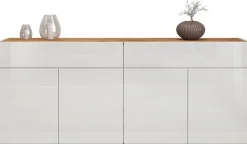 OTTO home Sideboard »Garda Kommode, Schrank, 4 Türen mit Push-to-Open, Made in Italy« Hochglanzlackierte Fronten,2 Schubladen, grifflos Breite 160,1 cm