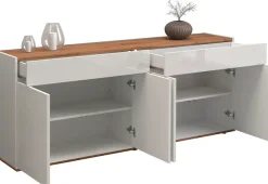 OTTO home Sideboard »Garda Kommode, Schrank, 4 Türen mit Push-to-Open, Made in Italy« Hochglanzlackierte Fronten,2 Schubladen, grifflos Breite 160,1 cm