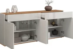 OTTO home Sideboard »Garda Kommode, Schrank, 4 Türen mit Push-to-Open, Made in Italy« Hochglanzlackierte Fronten,2 Schubladen, grifflos Breite 160,1 cm
