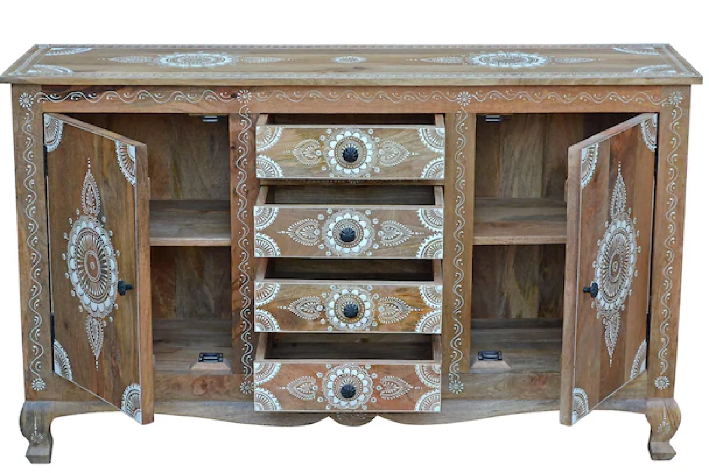 OTTO home Sideboard »Gullaba« Kommode, Hand bemalt, Breite 140 cm