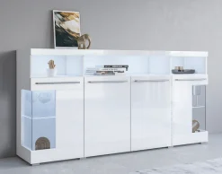 OTTO home Sideboard »India,Breite 182cm, stilvolle Kommode mit Glastüren« Kombikommode viel Stauraum, Einlegeböden verstellbar,ohne Beleuchtung