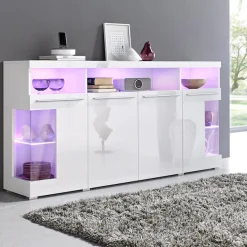 OTTO home Sideboard »India,Breite 182cm, stilvolle Kommode mit Glastüren« Kombikommode viel Stauraum, Einlegeböden verstellbar,ohne Beleuchtung