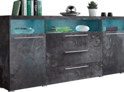 OTTO home Sideboard »India,Breite 182cm moderne Anrichte 2Türen,3 Schubladen, Kombikommode« Kommode viel Stauraum, Einlegeböden verstellbar,ohne Beleuchtung