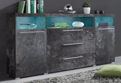 OTTO home Sideboard »India,Breite 182cm moderne Anrichte 2Türen,3 Schubladen, Kombikommode« Kommode viel Stauraum, Einlegeböden verstellbar,ohne Beleuchtung