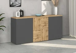 OTTO home Sideboard »ISEO, Kommode, Schrank, Sideboard, Lowboard, 6 Fächer, Breite 150 cm« 1 Stk. tlg. stehend/hängend, 3 Türen, 6 Fächer, Breite 150 cm