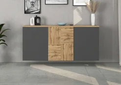 OTTO home Sideboard »ISEO, Kommode, Schrank, Sideboard, Lowboard, 6 Fächer, Breite 150 cm« 1 Stk. tlg. stehend/hängend, 3 Türen, 6 Fächer, Breite 150 cm