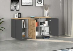 OTTO home Sideboard »ISEO, Kommode, Schrank, Sideboard, Lowboard, 6 Fächer, Breite 150 cm« 1 Stk. tlg. stehend/hängend, 3 Türen, 6 Fächer, Breite 150 cm