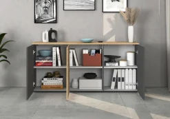 OTTO home Sideboard »ISEO, Kommode, Schrank, Sideboard, Lowboard, 6 Fächer, Breite 150 cm« 1 Stk. tlg. stehend/hängend, 3 Türen, 6 Fächer, Breite 150 cm