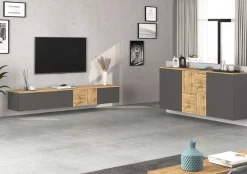 OTTO home Sideboard »ISEO, Kommode, Schrank, Sideboard, Lowboard, 6 Fächer, Breite 150 cm« 1 Stk. tlg. stehend/hängend, 3 Türen, 6 Fächer, Breite 150 cm