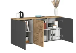 OTTO home Sideboard »ISEO, Kommode, Schrank, Sideboard, Lowboard, 6 Fächer, Breite 150 cm« 1 Stk. tlg. stehend/hängend, 3 Türen, 6 Fächer, Breite 150 cm