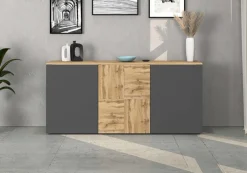 OTTO home Sideboard »ISEO, Kommode, Schrank, Sideboard, Lowboard, 6 Fächer, Breite 150 cm« 1 Stk. tlg. stehend/hängend, 3 Türen, 6 Fächer, Breite 150 cm