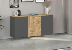 OTTO home Sideboard »ISEO, Kommode, Schrank, Sideboard, Lowboard, 6 Fächer, Breite 150 cm« 1 Stk. tlg. stehend/hängend, 3 Türen, 6 Fächer, Breite 150 cm