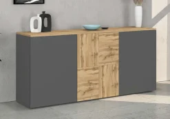 OTTO home Sideboard »ISEO, Kommode, Schrank, Sideboard, Lowboard, 6 Fächer, Breite 150 cm« 1 Stk. tlg. stehend/hängend, 3 Türen, 6 Fächer, Breite 150 cm