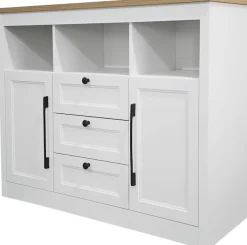 OTTO home Sideboard »Ismund« aus MDF, mit Holz-Zierleiste, schwarzen Metallgriffen, Höhe 95 cm
