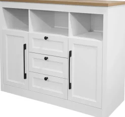 OTTO home Sideboard »Ismund« aus MDF, mit Holz-Zierleiste, schwarzen Metallgriffen, Höhe 95 cm