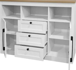OTTO home Sideboard »Ismund« aus MDF, mit Holz-Zierleiste, schwarzen Metallgriffen, Höhe 95 cm