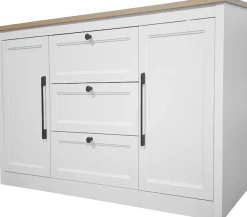 OTTO home Sideboard »Ismund« aus MDF, mit Holz-Zierleiste, schwarzen Metallgriffen, Höhe 93 cm