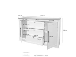 OTTO home Sideboard »Ismund« aus MDF, mit Holz-Zierleiste, schwarzen Metallgriffen, Höhe 93 cm