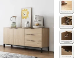 OTTO home Sideboard »Jorinde« Melaminoberfläche, flexibler Stauraum und robustes Metallgestell