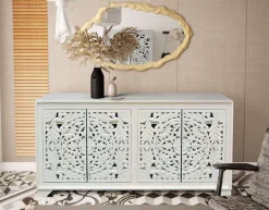 OTTO home Sideboard »Kenmare« Kommode aus Mangoholz, dekorative Schnitzereien, Breite170 cm