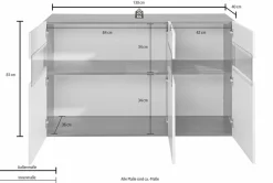 OTTO home Sideboard Kommode mit 3 Türen, Breite 130 cm, ohne Beleuchtung