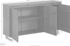 OTTO home Sideboard »Lagos« Kommode aus massivem Kiefernholz, mit weiß lackiertem Beingestell