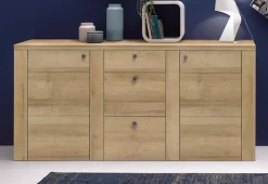 OTTO home Sideboard »Larona, zeitlose Kommode mit 2 Türen, 3 Schubkästen, Türkommode,« Höhe 84 cm, viel Stauraum, Anrichte mit dekorativer Rahmenoptik