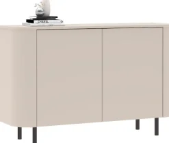 OTTO home Sideboard »Lido, 181 cm breit, 3 Türen, Anrichte, Kommode, Stauraumschrank« Formgebogenes MDF, Stirnseiten mit Rundung, Push-to-open, Metallfüße