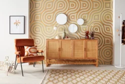 OTTO home Sideboard »Linz« Kommode mit Rattangeflecht auf den Türfronten, aus Massivholz