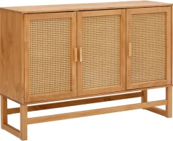 OTTO home Sideboard »Linz« Kommode mit Rattangeflecht auf den Türfronten, aus Massivholz