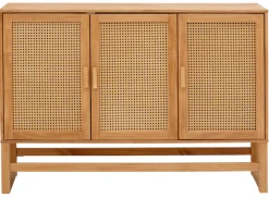 OTTO home Sideboard »Linz« Kommode mit Rattangeflecht auf den Türfronten, aus Massivholz